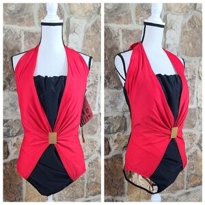 Nwt Carol Wior 24W Slimsuit Swimsuit One Piece Bathing Suit